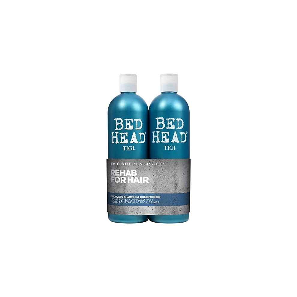 Bed Head by TIGI | Recovery Shampoo and Conditioner Set | Professional Moisturising Hair Repair Treatment | Ideal For Dry And Damaged Hair | 750 ml (