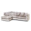 (Mink, 5 Seater Left Hand Facing Corner) Crystal Crushed Velvet Scatter Back Corner Sofa Range 1