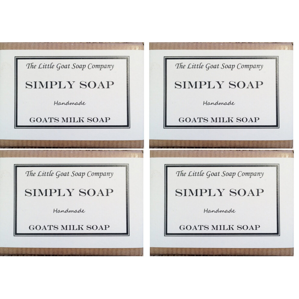The Little Goat Soap Company 4 X Simply Goats Milk Soap. Unscented 100G. Sensitive Skin. Eczema, Psoriasis, Dermatitis. Dry Skin