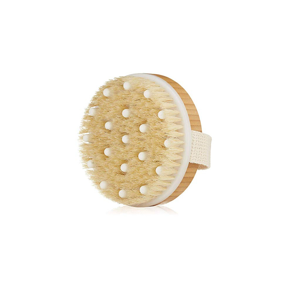 Mytlp Bath Body Brush Natural Bristles With Massage Nodules Reducing Cellulite Toxins