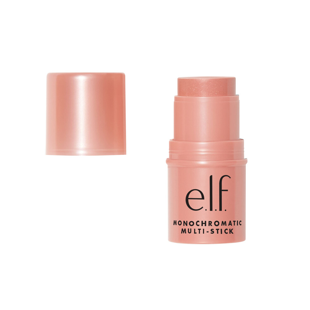 e.l.f. Monochromatic Multi Stick, Luxuriously Creamy & Blendable Colour, For Eyes, Lips & Cheeks, Glistening Peach, 0.155 Oz (4.4g)