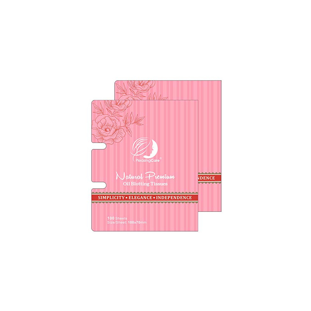 Pleasingcare Facial Oil Blotting Paper Sheets - Pack Of 2 Handy Rosy Oil Absorbing Tissues, Easy Take Out Design - Skin Care For Face Or Make Up Must Have