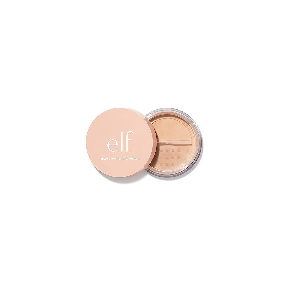 e.l.f., Halo Glow Setting Powder, Silky, Weightless, Blurring, Smooths, Minimizes Pores and Fine Lines, Creates Soft Focus Effect, Medium, Semi-Matte