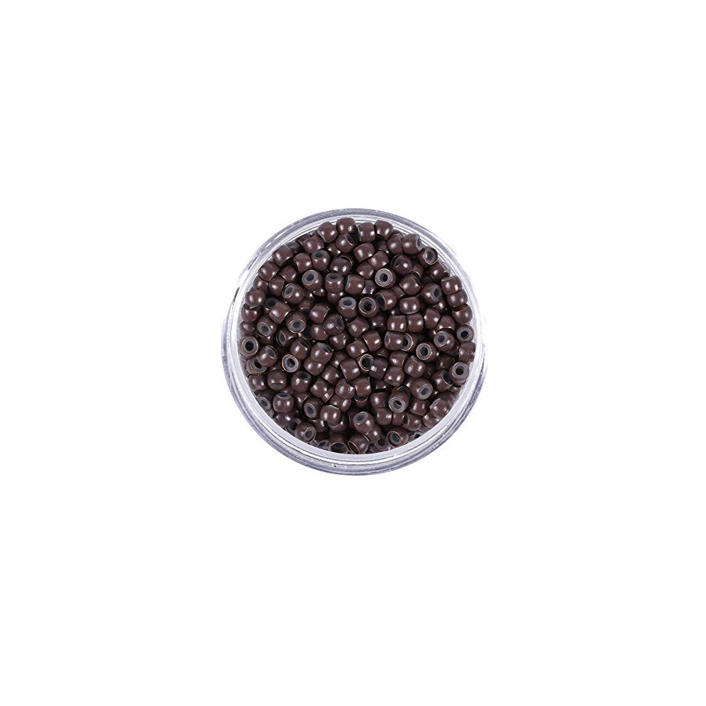 Yantaisiyu Unisex Brown 200Pcs/Lot 3.0Mm Silicone Nano Rings Hair Extension Nano Beads Silicone Lined Nano Rings Micro Rings Beads Links For Hair Extensions (Brown)