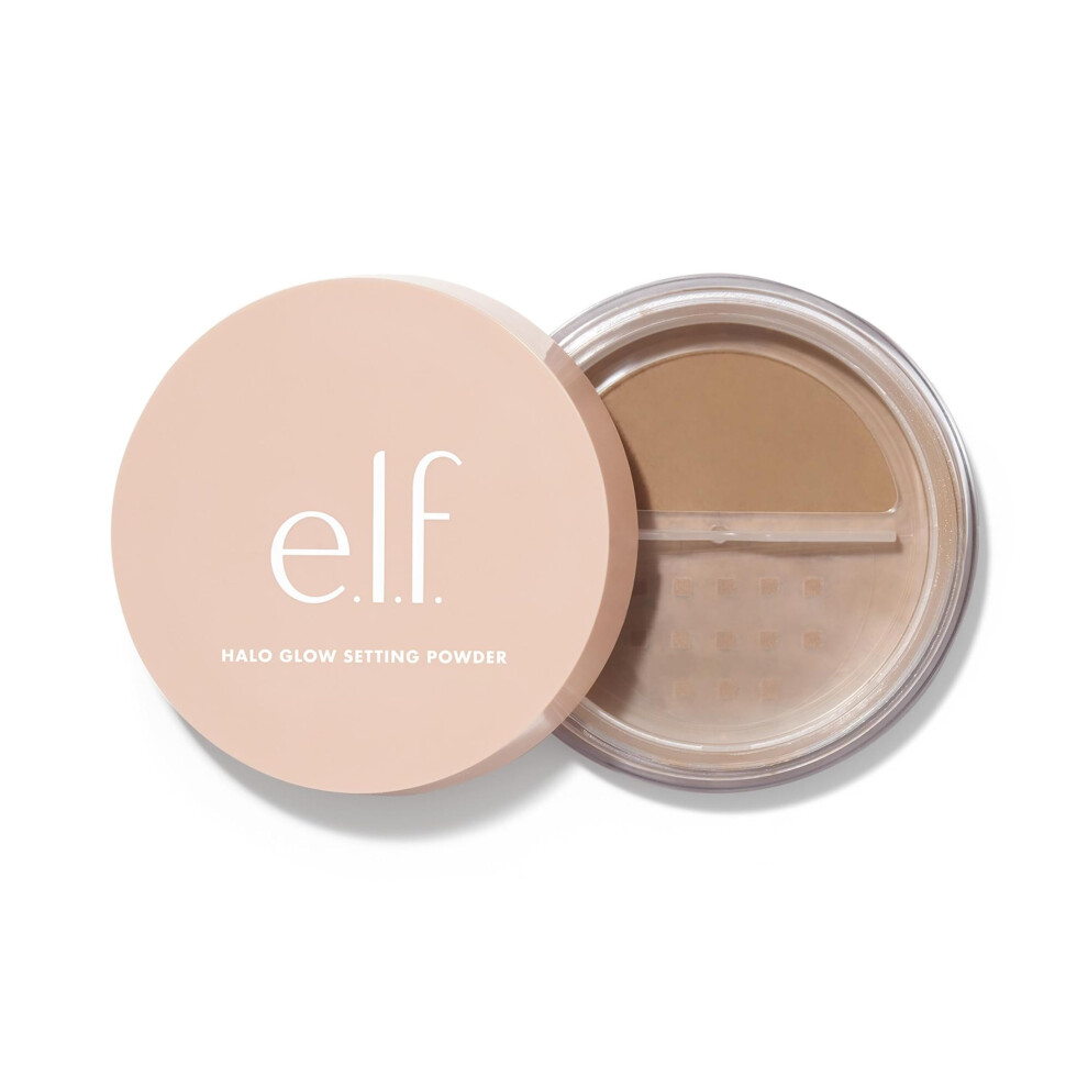 e.l.f. Halo Glow Soft Focus Setting Powder, Light & Silky Setting Powder For Creating Soft Glow Without Shine, Smooths Pores & Fine Lines, Dark