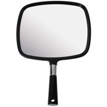 MIRRORVANA Large Hand Mirror with Comfy Handle - Big Handheld Mirror for Barber Shops, Hairdressing, Dental Offices, Home Self Hair Cutting and Make