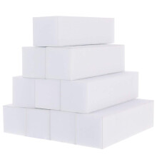 metagio 10 Pcs White Nail Buffer Block, White Buffer Sanding Block Professional Salon Nail Buffer Block, Nail Art Tips Tool Finger Manicure Pedicure