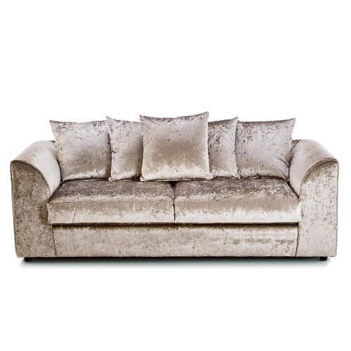 (Mink, 3 Seater) Crystal Crushed Velvet Scatter Back Corner Sofa Range