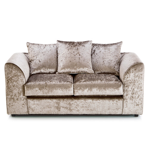 (Mink, 2 Seater) Crystal Crushed Velvet Scatter Back Corner Sofa Range
