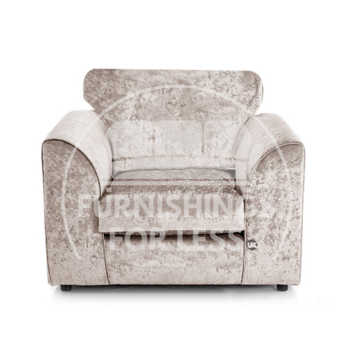 (Mink, Armchair) Crystal Crushed Velvet Scatter Back Corner Sofa Range