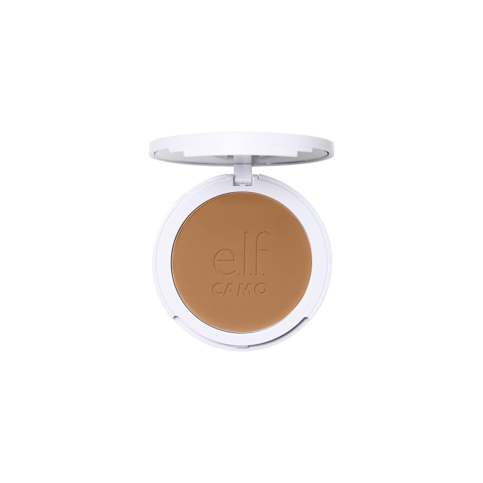 e.l.f. Camo Powder Foundation, Lightweight, Primer - Infused Buildable and Long - Lasting Medium - to - Full Coverage Foundation, Medium 370 N