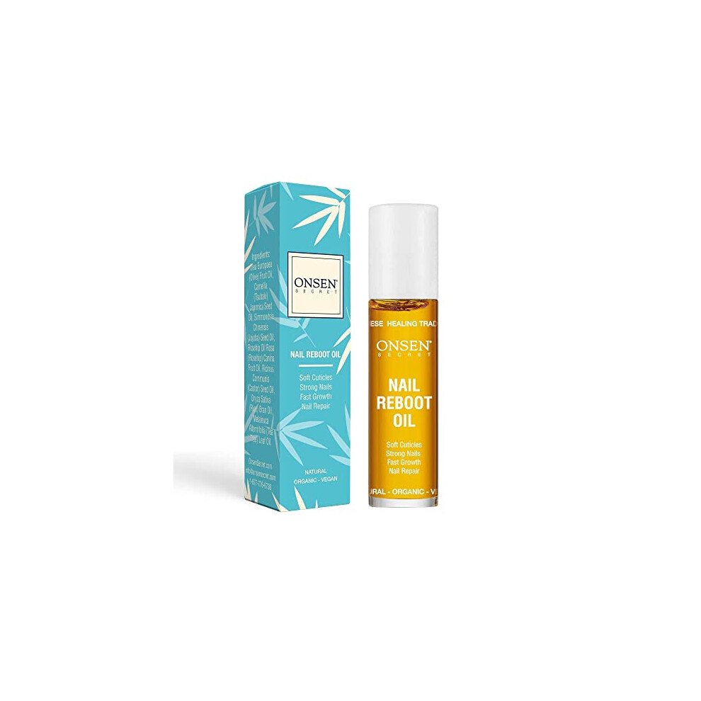 Onsen Secret Onsen Nail Reboot Oil - Japanese Natural Healing Minerals Cuticle Oil For Nails | Repairs, Softens And Beautifies - Nail And Cuticle Repair Oil With