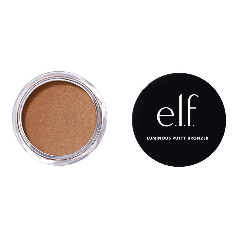 e.l.f. Luminous Putty Bronzer, Lightweight Putty-to-Powder Bronzer For A Radiant, Glowing Finish, Highly Pigmented, Vegan & Cruelty-Free, Sun Chaser