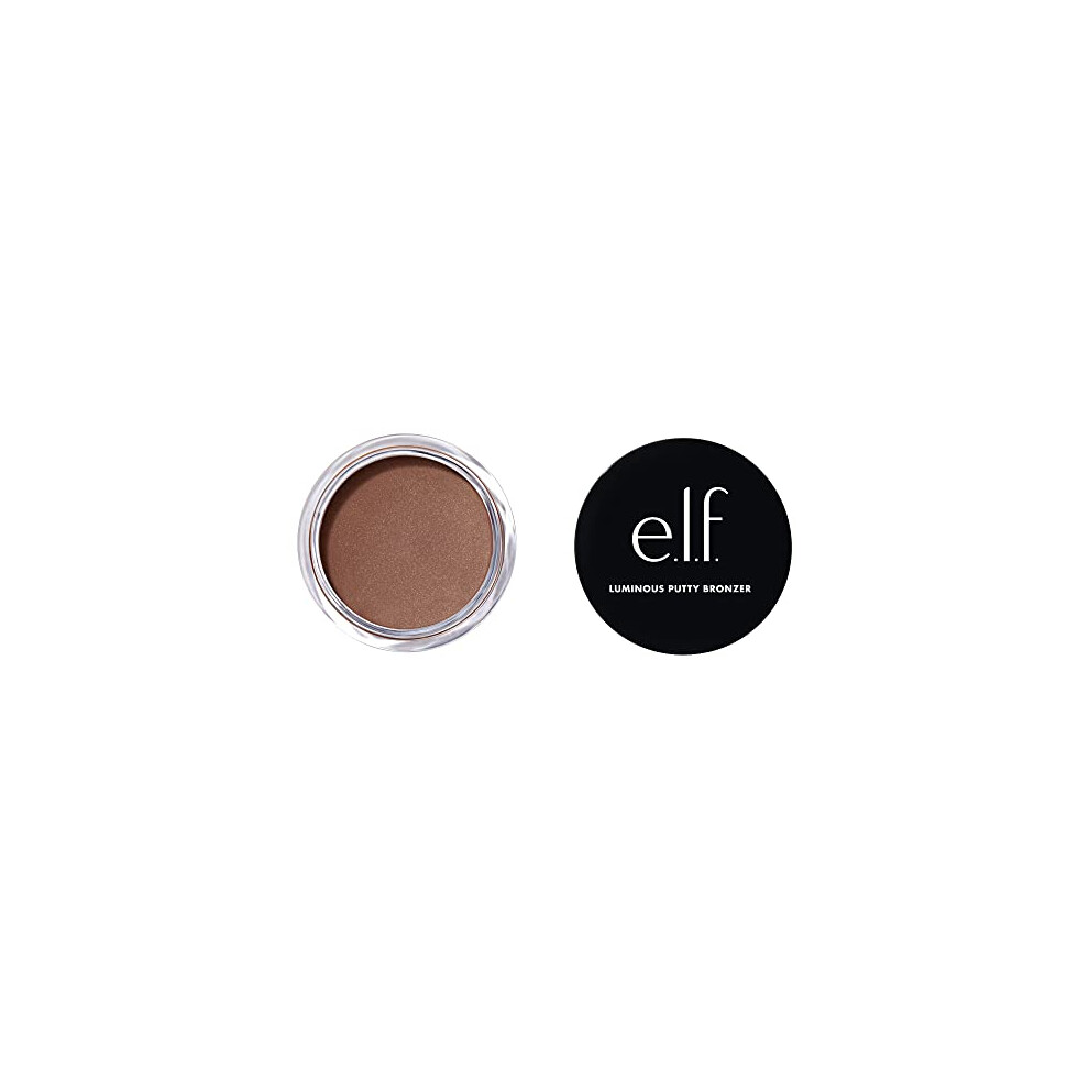 e.l.f. Luminous Putty Bronzer, Lightweight Putty-to-Powder Bronzer For A Radiant, Glowing Finish, Highly Pigmented, Vegan & Cruelty-Free, Get Glowing