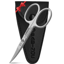 FABINOC? Curved Nail Scissors for Finger & Toenails | German Quality Stainless Steel | Small Sharp Bathroom Scissors for Eybrow, Nose, Moustache