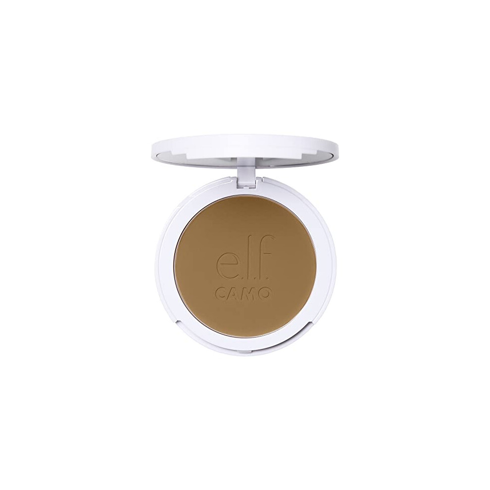 e.l.f. Camo Powder Foundation, Lightweight, Primer-Infused Buildable & Long-Lasting Medium-to-Full Coverage Foundation, Tan 425 N