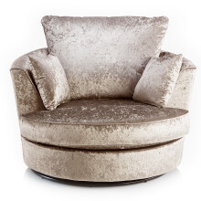 (Mink, Swivel Chair) Crystal Crushed Velvet Scatter Back Corner Sofa Range