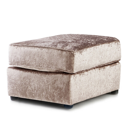 (Mink, Footstool) Crystal Crushed Velvet Scatter Back Corner Sofa Range