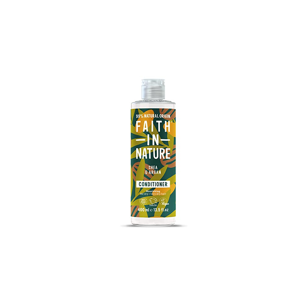 Faith In Nature Natural Shea & Argan Conditioner, Nourishing, Vegan & Cruelty Free, No SLS or Parabens, for Normal to Dry Hair, 400ml