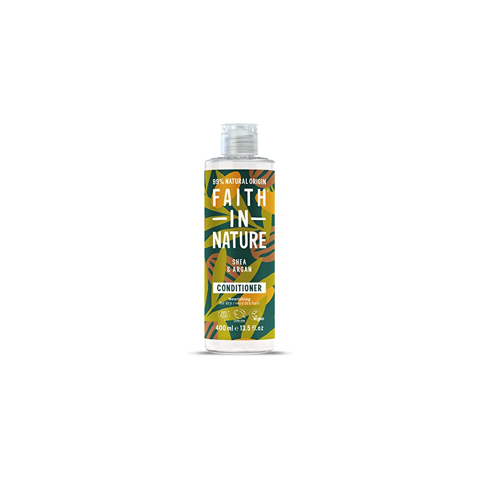 Faith In Nature Natural Shea & Argan Conditioner, Nourishing, Vegan & Cruelty Free, No Sls Or Parabens, For Normal To Dry Hair, 400Ml