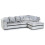 (Silver, 5 Seater Right Hand Facing Corner) Crystal Crushed Velvet Scatter Back Corner Sofa Range 1