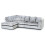 (Silver, 5 Seater Left Hand Facing Corner) Crystal Crushed Velvet Scatter Back Corner Sofa Range 1