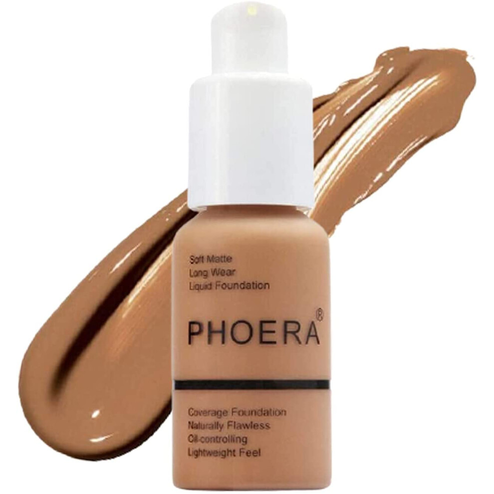 Phoera Cream Aquapurity Phoera? Full Coverage Foundation Soft Matte Oil Control Concealer 30Ml Flawless Smooth Long Lasting (107 Honey)