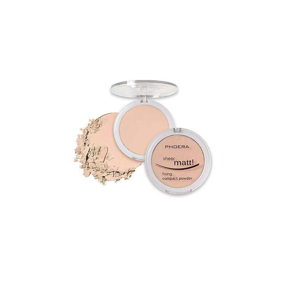 Phoera Aquapurity - Sheer Matte Fixing Powder Makeup Base Fixer Setting Powder Foundation Fixing Compact Pressed Powder Long Lasting Make Up Fixer