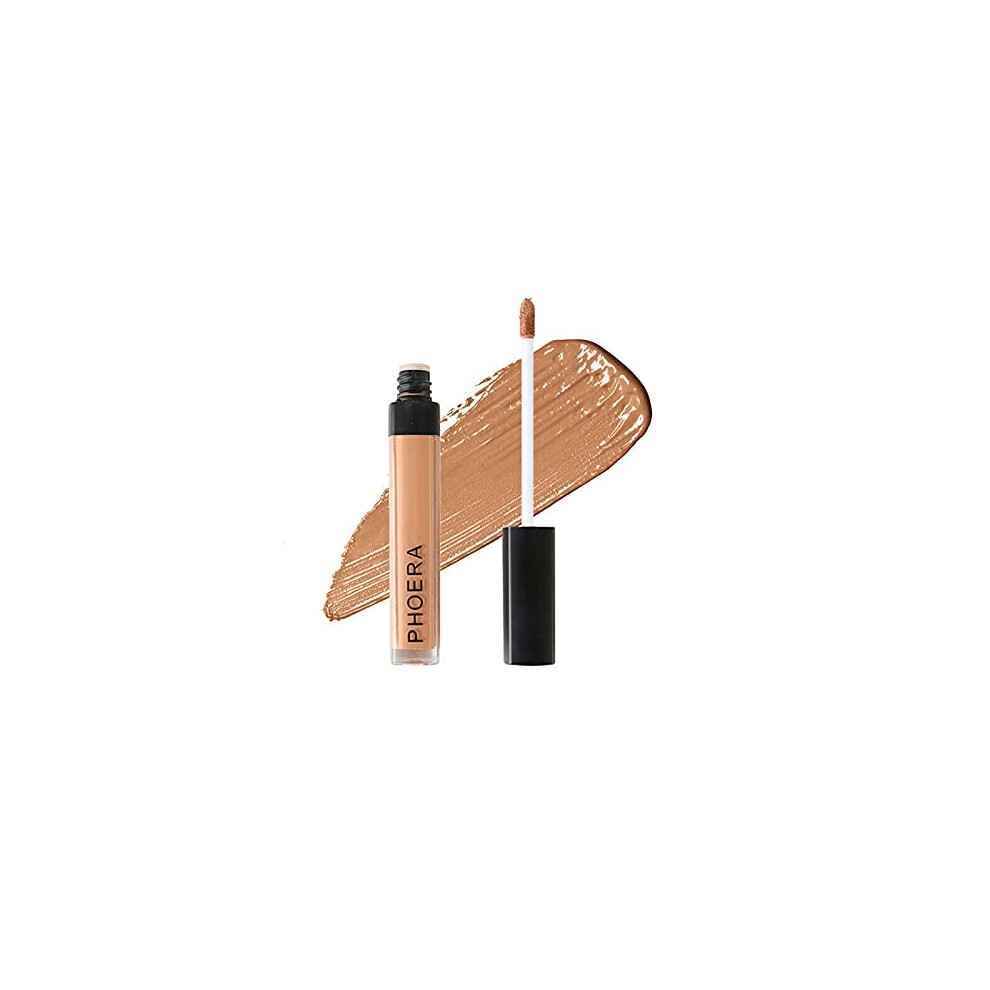 Phoera Dark Aquapurity Liquid Concealer Full Coverage Makeup Face Moisturizer Foundation Conceal Under Eye Circles Cruelty Free (106 - Chestnut)