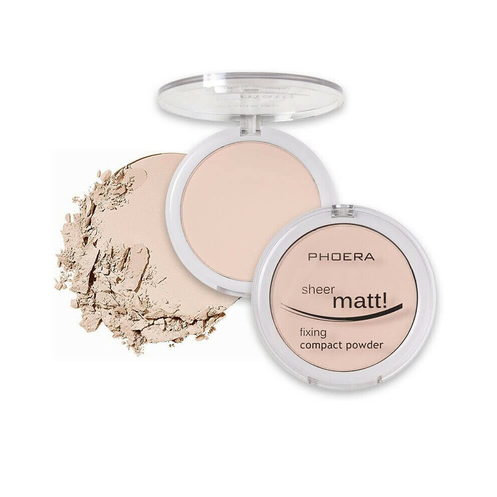 Phoera Aquapurity - Sheer Matte Fixing Powder Makeup Base Fixer Setting Powder Foundation Fixing Compact Pressed Powder Long Lasting Make Up Fixer
