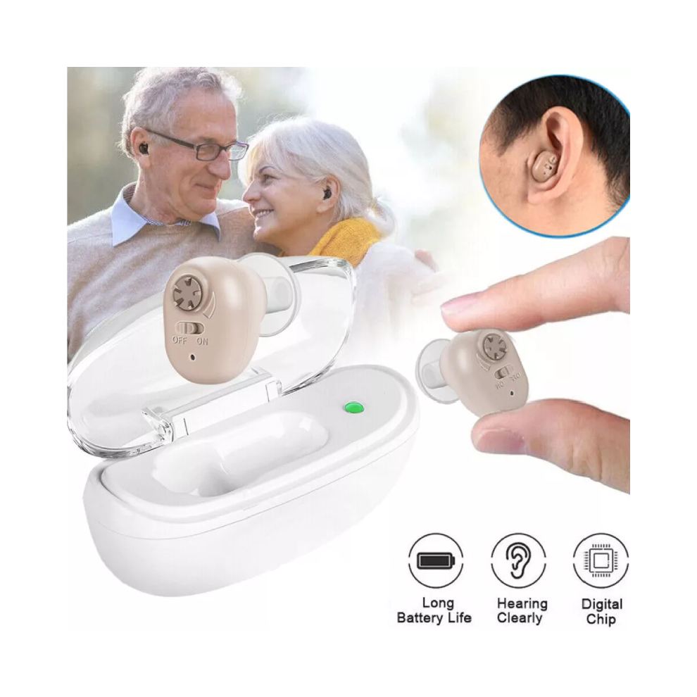 Elder Hearing Aid In Ear Mini Invisible Adjustable Tone Sound Amplifier Portable