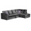 (Black, 5 Seater Right Hand Facing Corner) Crystal Crushed Velvet Full Back Corner Sofa Range 1