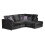 (Black, 4 Seater Right Hand Facing Corner) Crystal Crushed Velvet Full Back Corner Sofa Range 1