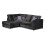 (Black, 4 Seater Left Hand Facing Corner) Crystal Crushed Velvet Full Back Corner Sofa Range 1
