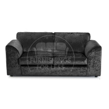 (Black, 3 Seater) Crystal Crushed Velvet Full Back Corner Sofa Range