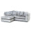 (Silver, 4 Seater Left Hand Facing Corner) Crystal Crushed Velvet Scatter Back Corner Sofa Range 1