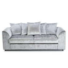 (Silver, 3 Seater) Crystal Crushed Velvet Scatter Back Corner Sofa Range