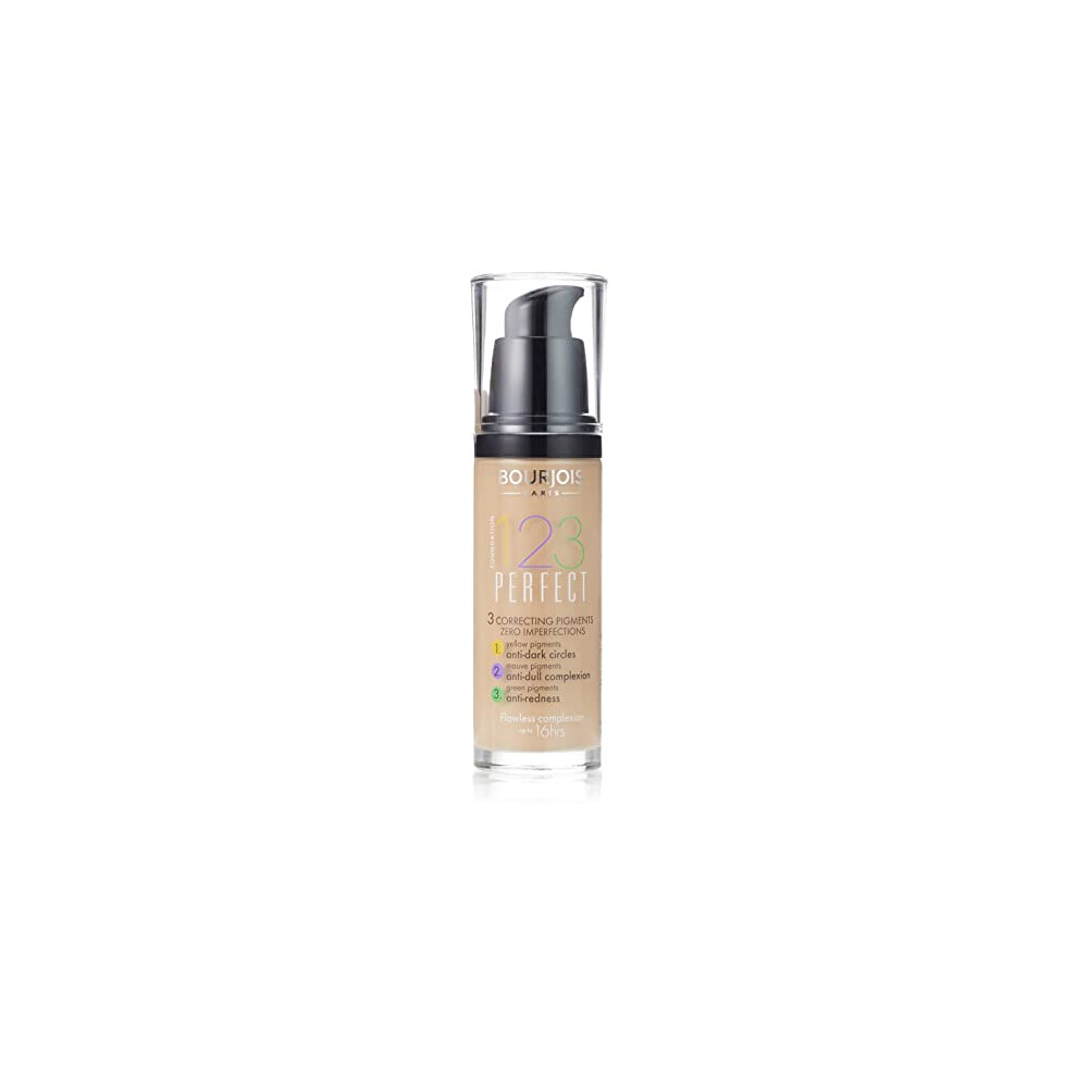 Bourjois 123 Perfect Medium Coverage Liquid Foundation 52 Vanilla, 30 Ml (Pack Of 1)
