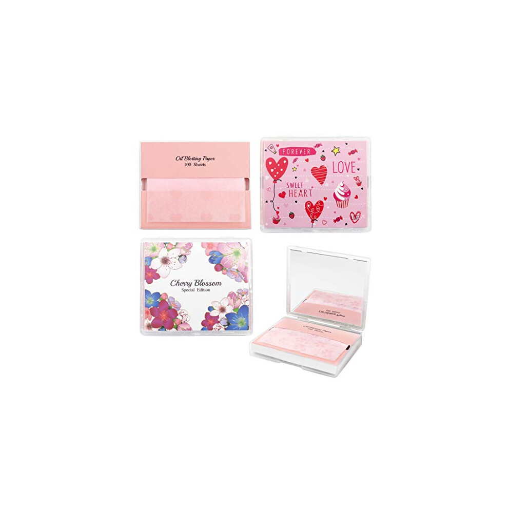 Varuza Pink [Varuza] Premium Natural Oil Blotting Paper With Mirror Case Must Have (400 Count (With Mirror Case), Sensation)