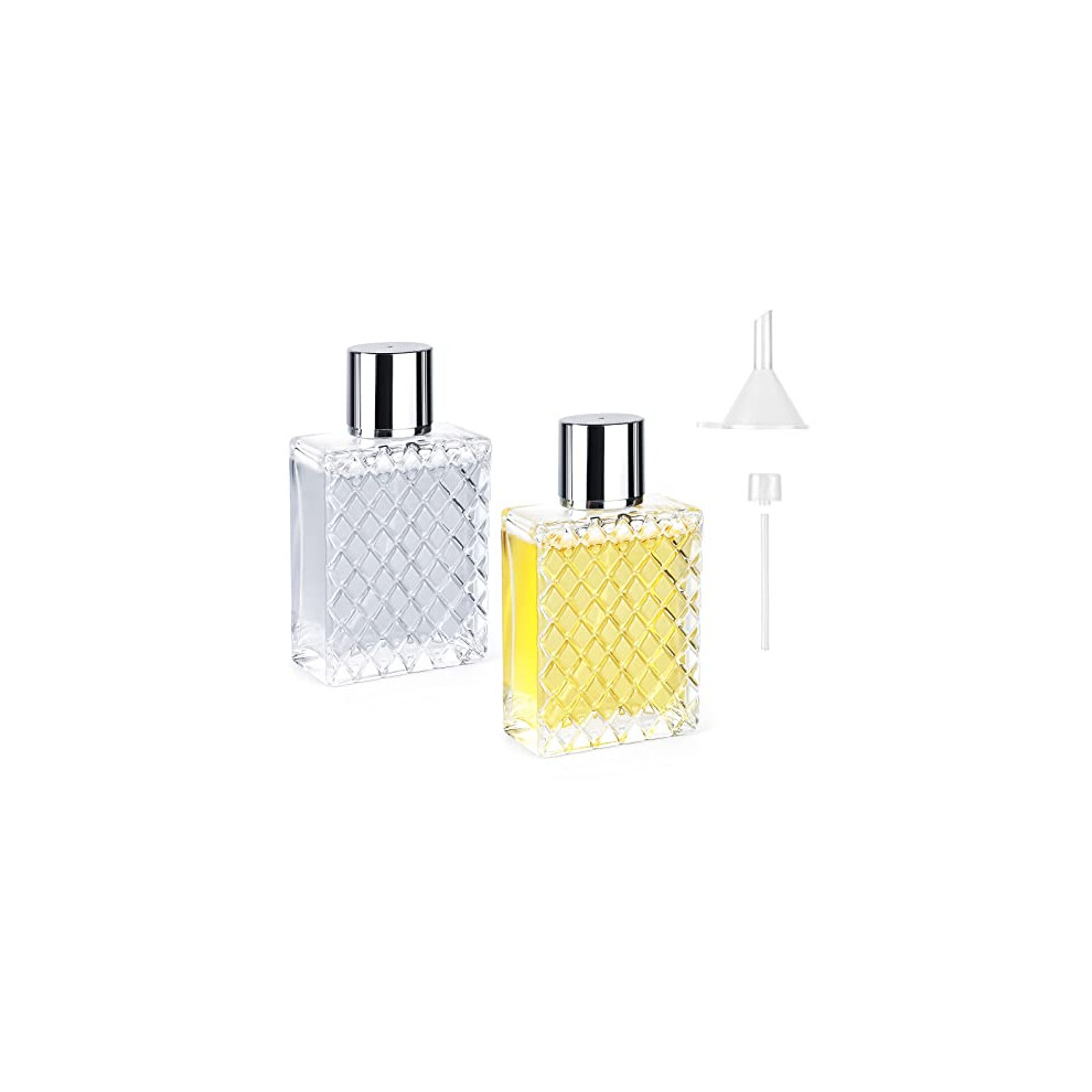 Ysimple 2 Pack 100Ml Perfume Atomiser, Portable Clear Empty Glass Perfume Spray Bottles, Refillable Perfume Atomizer Large Cosmetic Fine Mist Atomizer