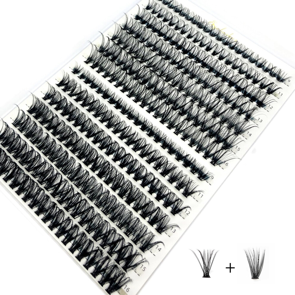 Bransfy False Eyelashes Clusters 280Pcs Diy Eyelash Extension D Curl Long Individual Lashes Mixed Faux Mink Lash Clusters Extensions(30D+40D-0.07D