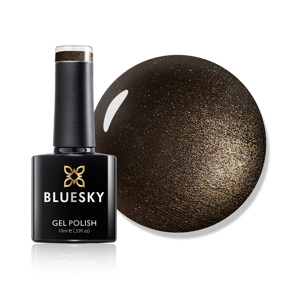 Bluesky Gel Nail Polish, Night Glimmer 80556, Dark Brown, 10 ml Long Lasting, Chip Resistant, 10 ml (Requires Drying Under UV LED Lamp)