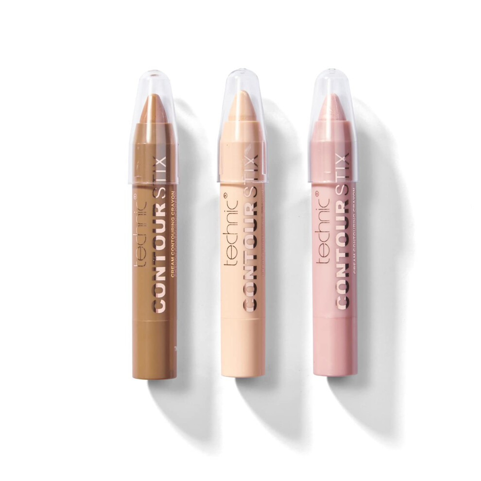 Technic Contour Stix Cream Contour Set - Pack Of 3 Contouring, Concealing and Highlighting Crayons - Easy to Use, Ultra Creamy Formula That Goes on