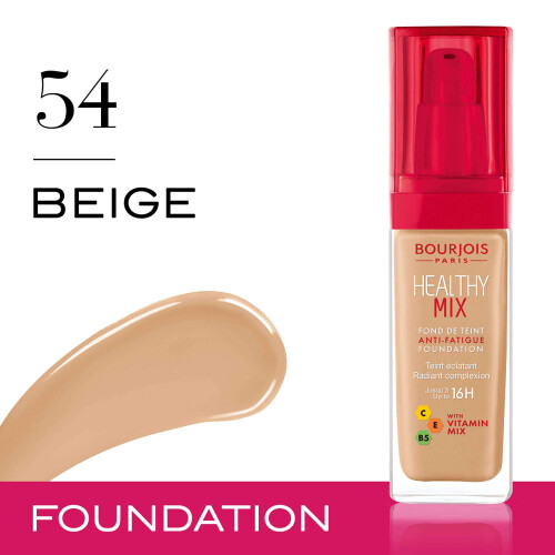Bourjois Bourjois Healthy Mix Anti-Fatigue Medium Coverage Liquid Foundation 54 Beige, 30ml 1