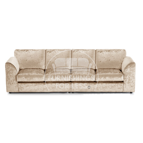 (Mink, 4 Seater) Crystal Crushed Velvet Full Back Corner Sofa Range