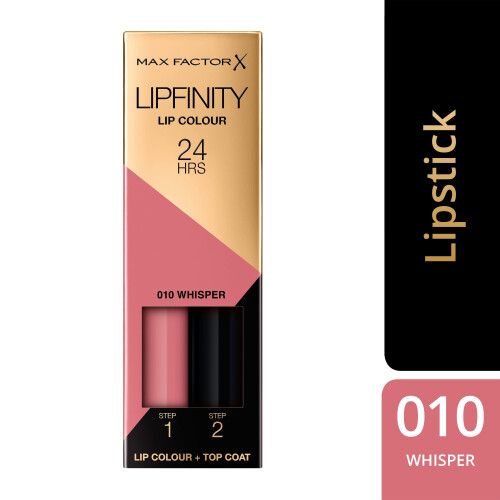 Max Factor Max Factor Lipfinity 2-step Long-Lasting Lipstick, 24 Hour Effect with Luscious Shine Touch, 010 whisper, 4.2 g 2