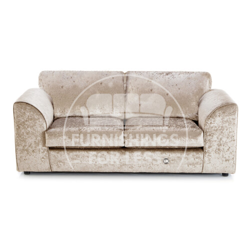(Mink, 3 Seater) Crystal Crushed Velvet Full Back Corner Sofa Range