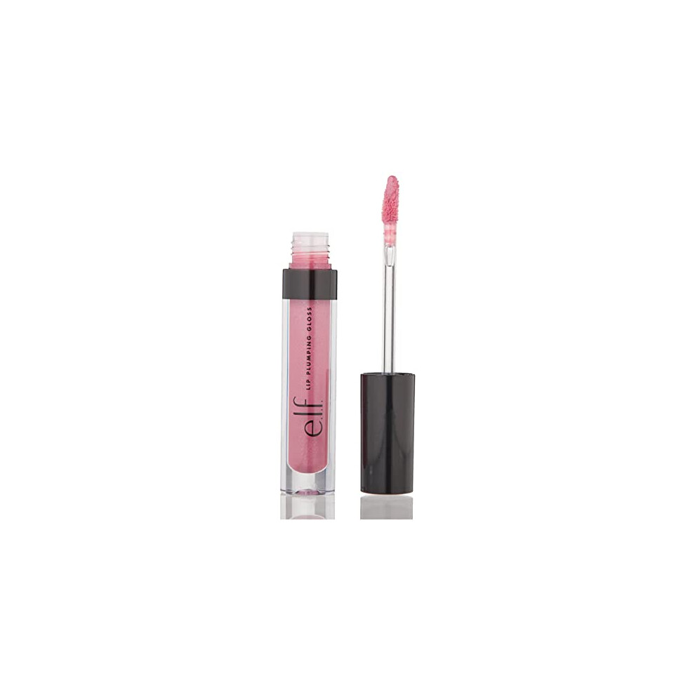 e.l.f. Lip Plumping Gloss, High-Shine Liquid Lip Color, Creates Fuller Lips & Plumper Pout, Moisturizing Formula, Mauve Lady, 0.09 Fl Oz