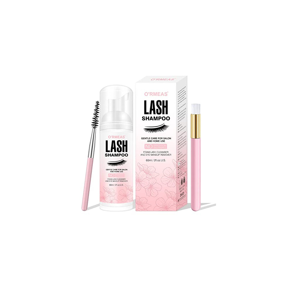 Smarting Lash Shampoo For Eyelash 60Ml + Brush & Mascara Wand Eyelid Foaming Cleansing, Extension Cleanser Remover,Makeup Remover,Salon And Home Use