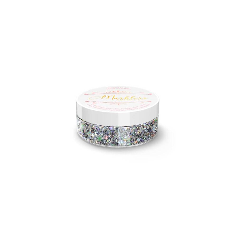 Marblers Cosmetic Grade Chunky Glitter [Mixed Grey] 0.18Oz (5G) | Flake | Shape | Non-Toxic | Vegan | Cruelty-Free | Eyeshadow, Nail Polish, Nail Art